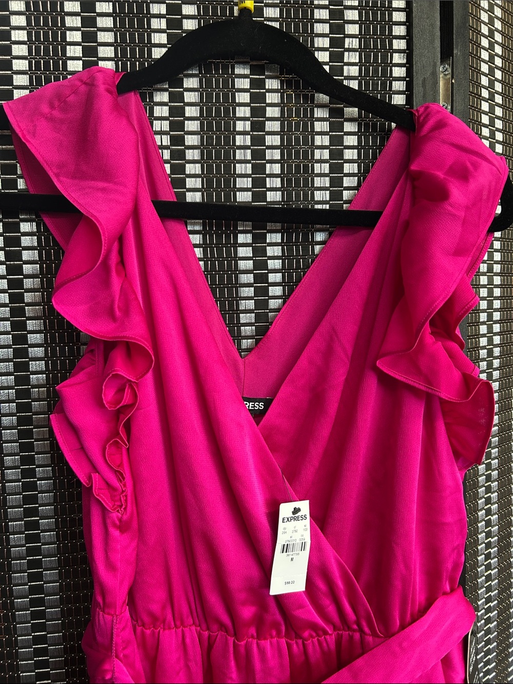 Express Hot Pink Ruffle Wrap Tunic